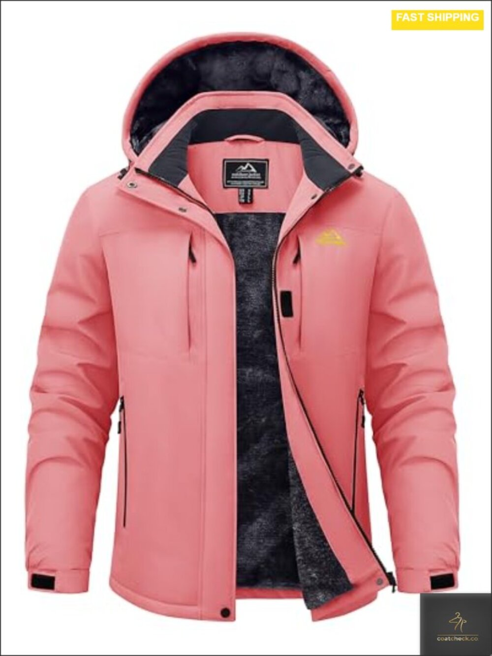 Women's Ski Jacket Waterproof Windproof Fleece Lined Winter Coat with
